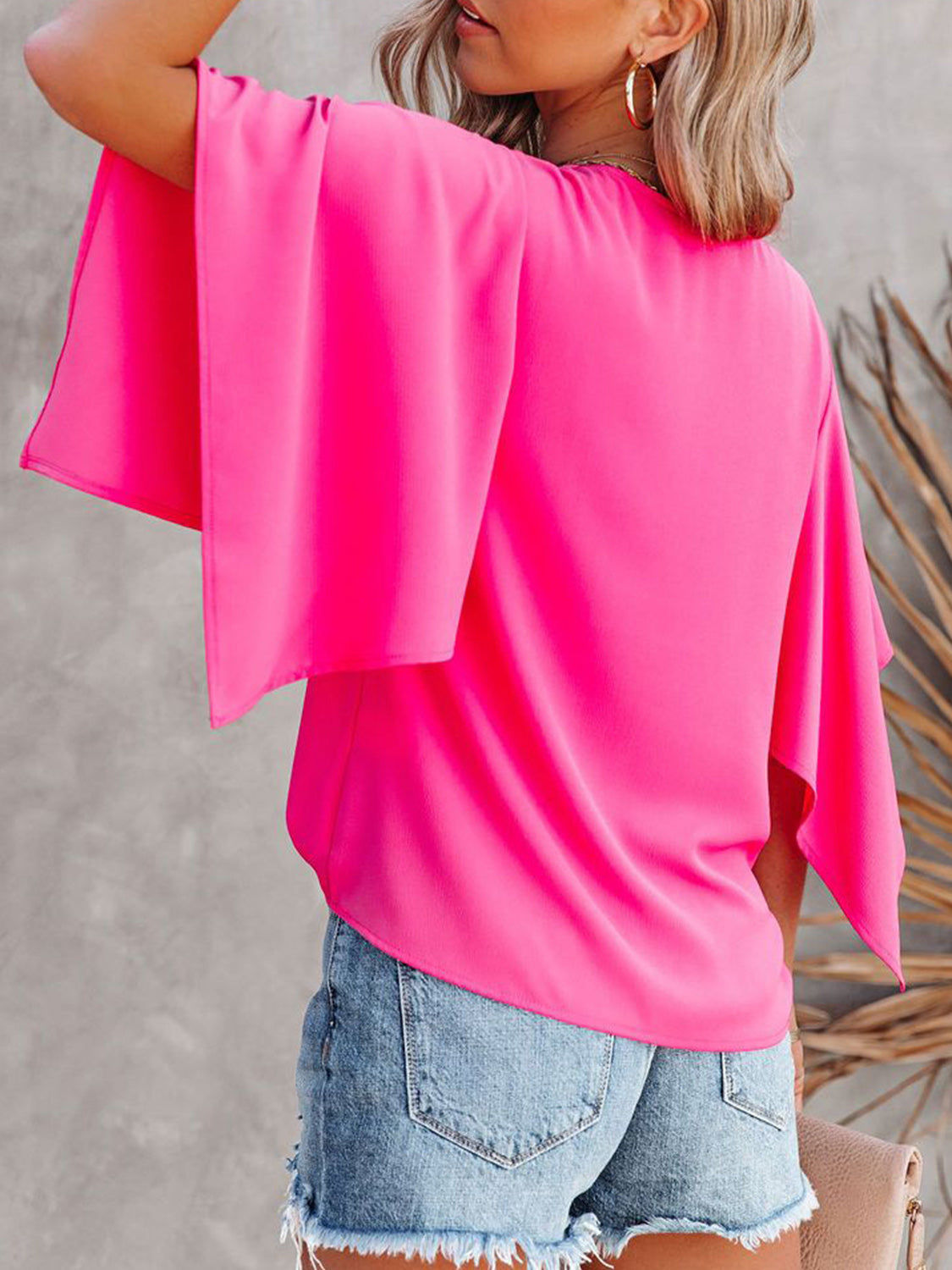 V-Neck Half Sleeve Blouse - The Goddess Galleries