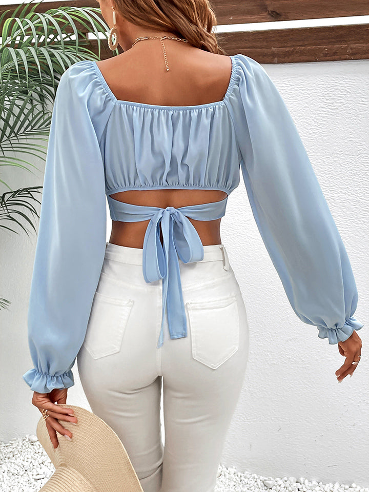 Honey Raglan Sleeve Cropped Blouse - The Goddess Galleries