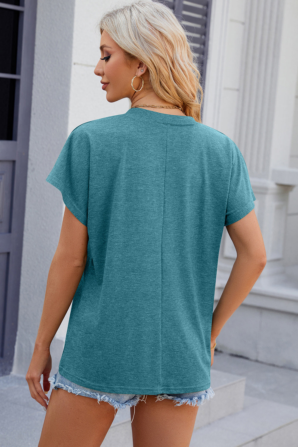 V-Neck Short Sleeve T-Shirt - The Goddess Galleries
