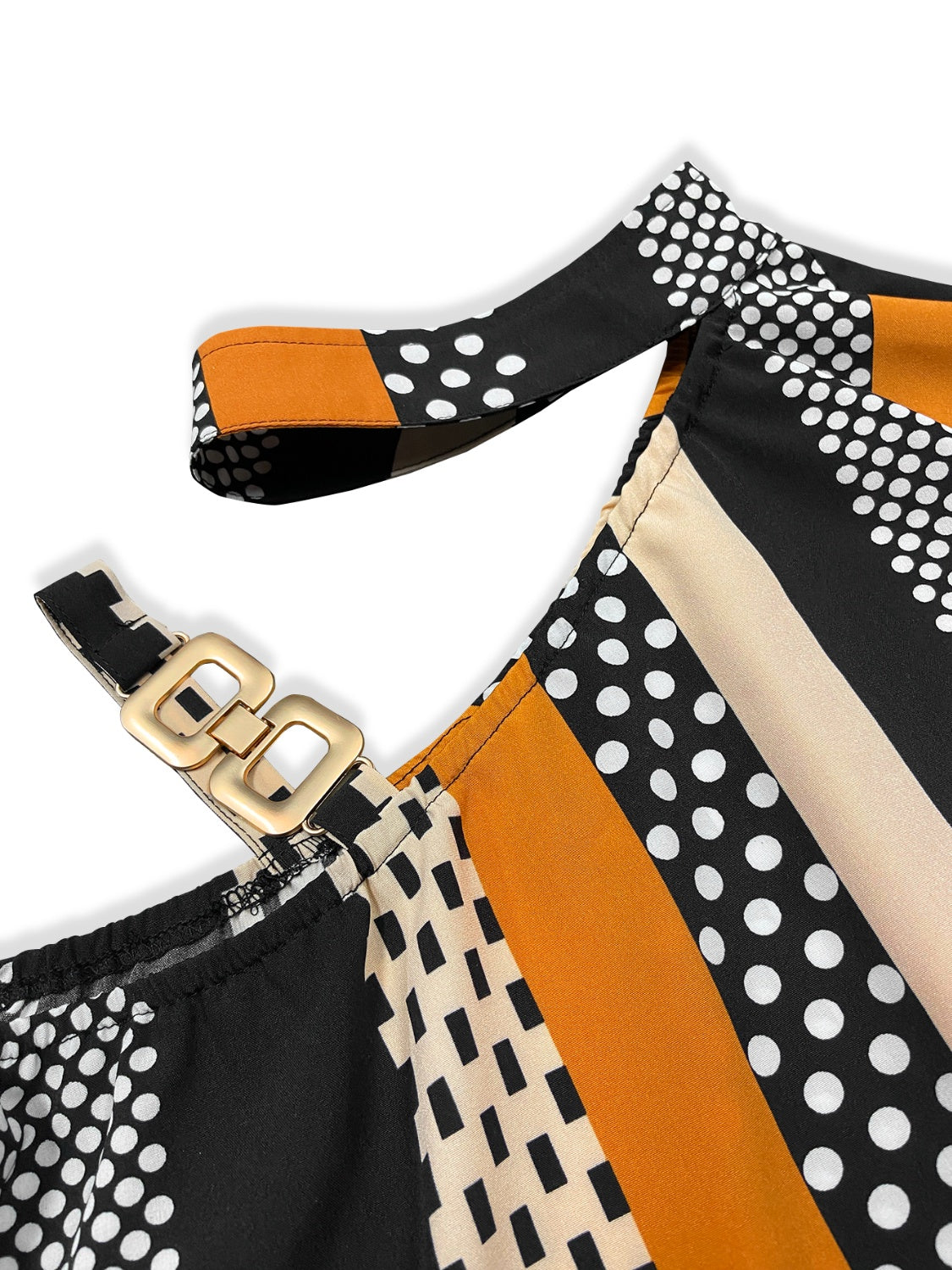 Cutout Color Block Mock Neck Blouse - The Goddess Galleries