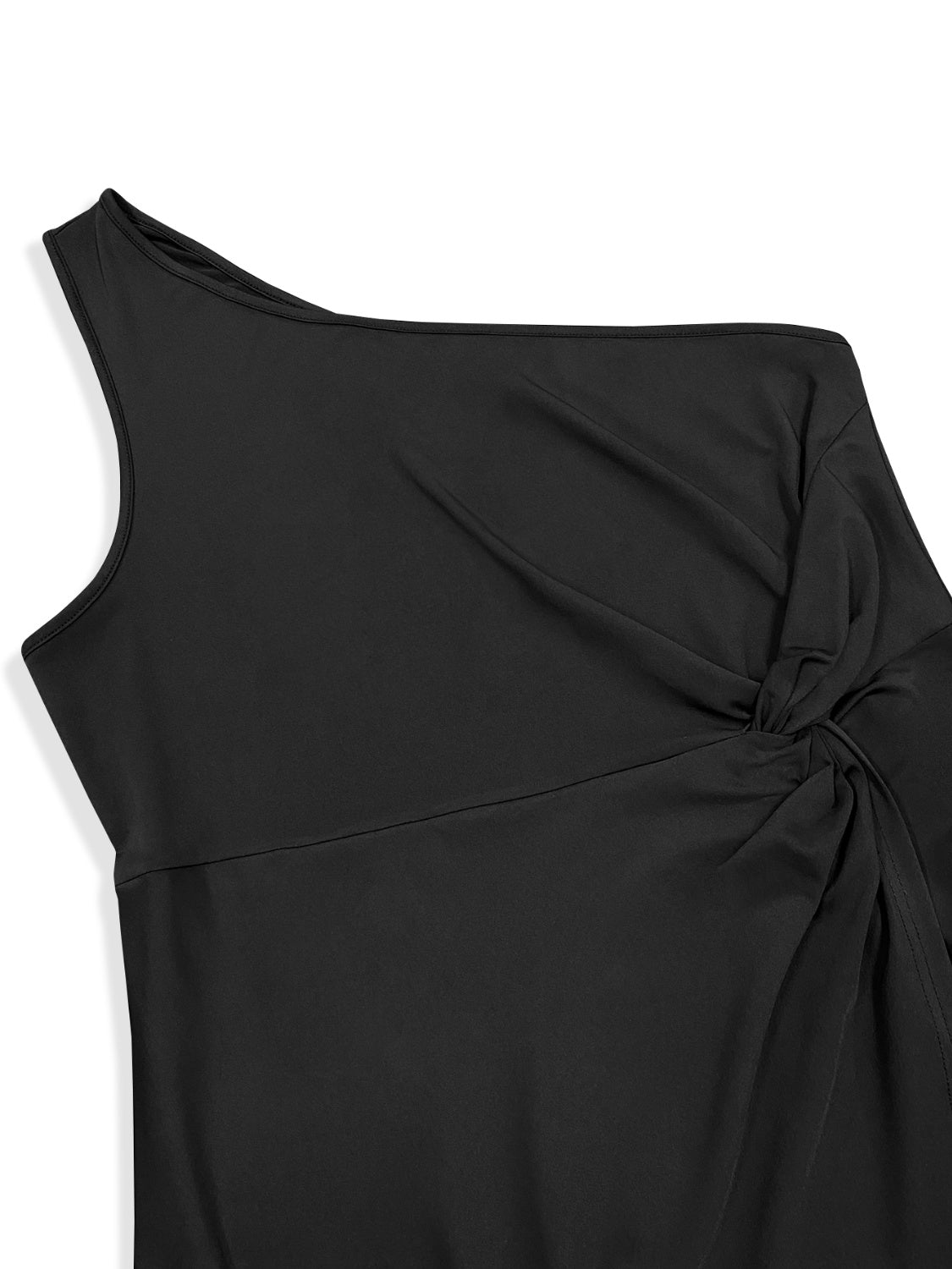 Plus Size Twisted One Shoulder Sleeveless Midi Dress - The Goddess Galleries