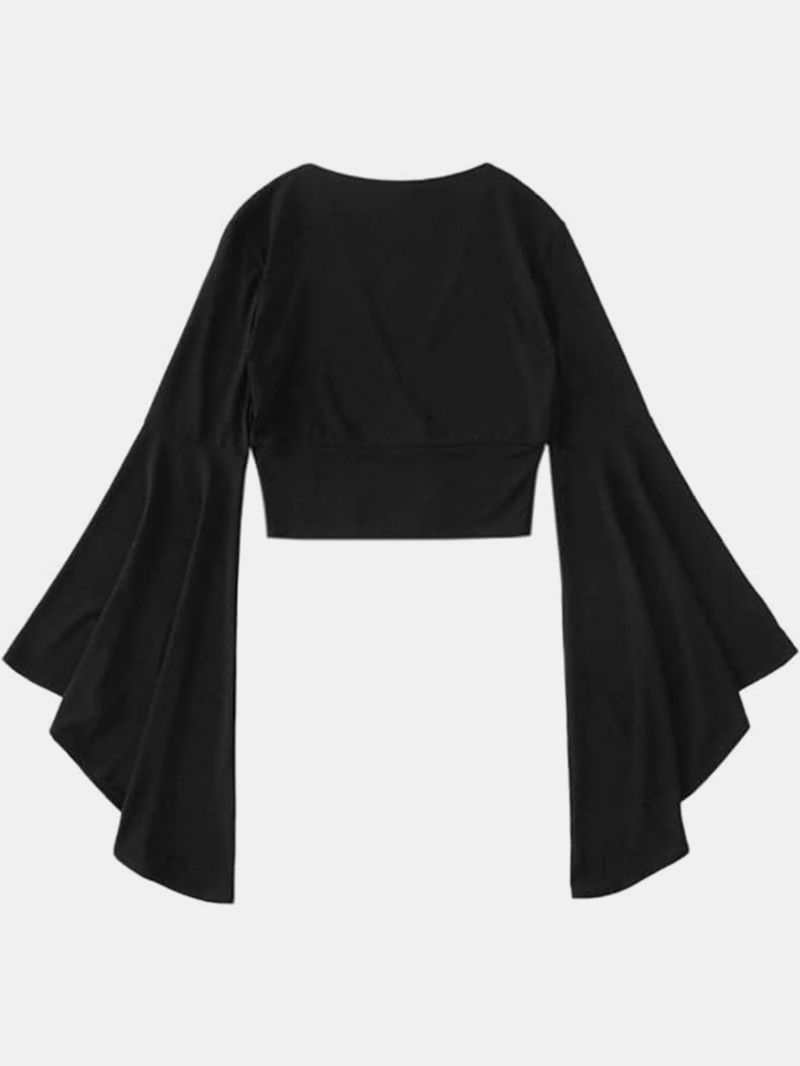 Plunge Flare Sleeve Cropped Top - The Goddess Galleries