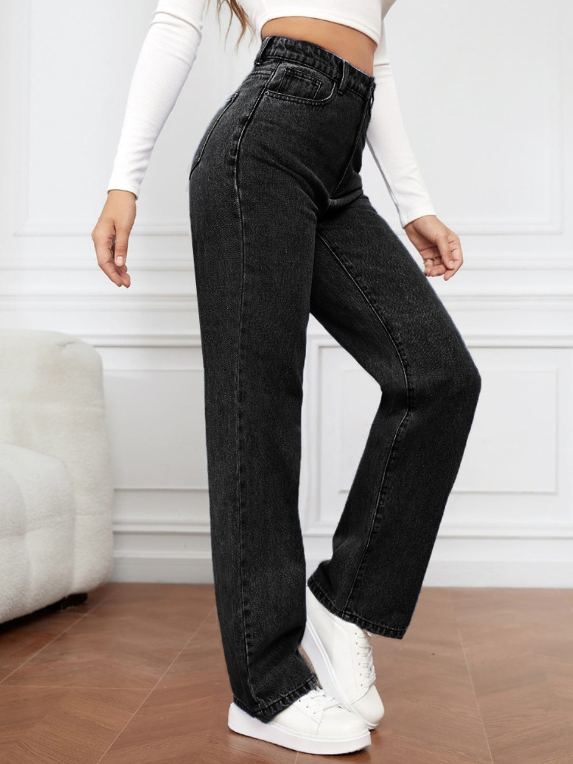 High Waist Straight Jeans - The Goddess Galleries