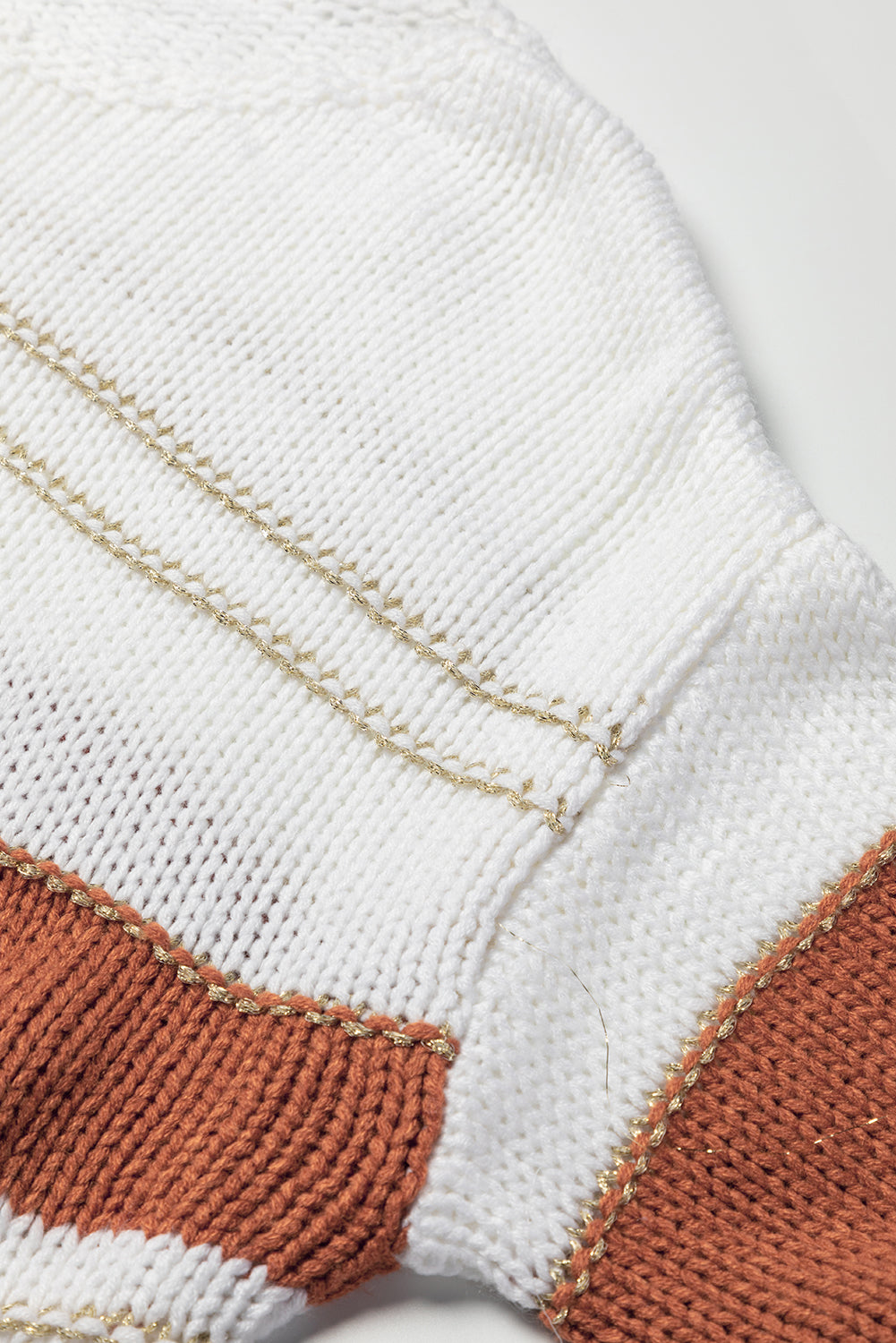 Striped Round Neck Dropped Shoulder Sweater - The Goddess Galleries