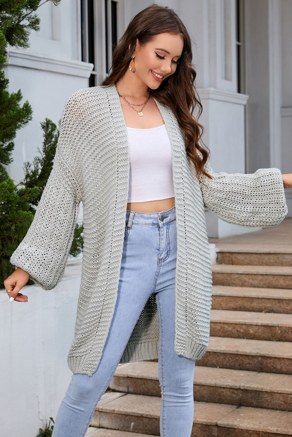 Open Front Longline Cardigan - The Goddess Galleries