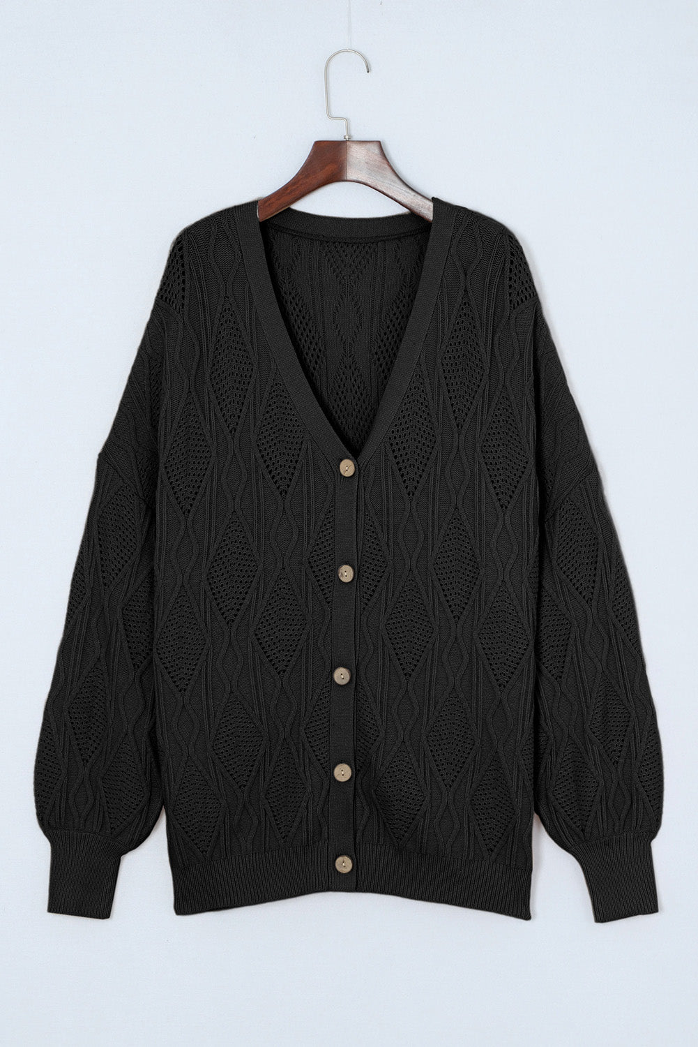 Plus Size Cable-Knit Button Up Sweater - The Goddess Galleries