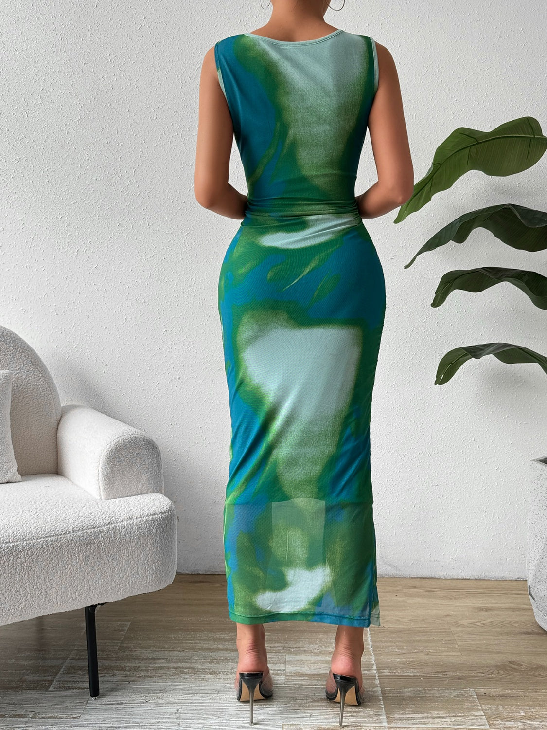 Honey Slit Round Neck Midi Tank Dress - The Goddess Galleries