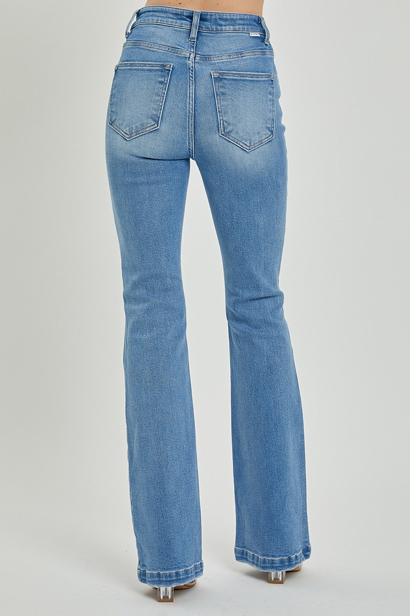 RISEN Full Size High Rise Button Fly Bootcut Jeans - The Goddess Galleries