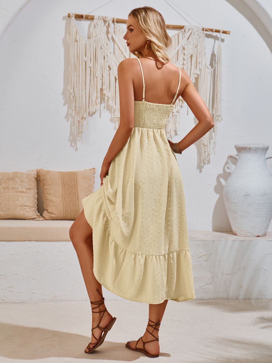 Swiss Dot V-Neck Cami Dress - The Goddess Galleries