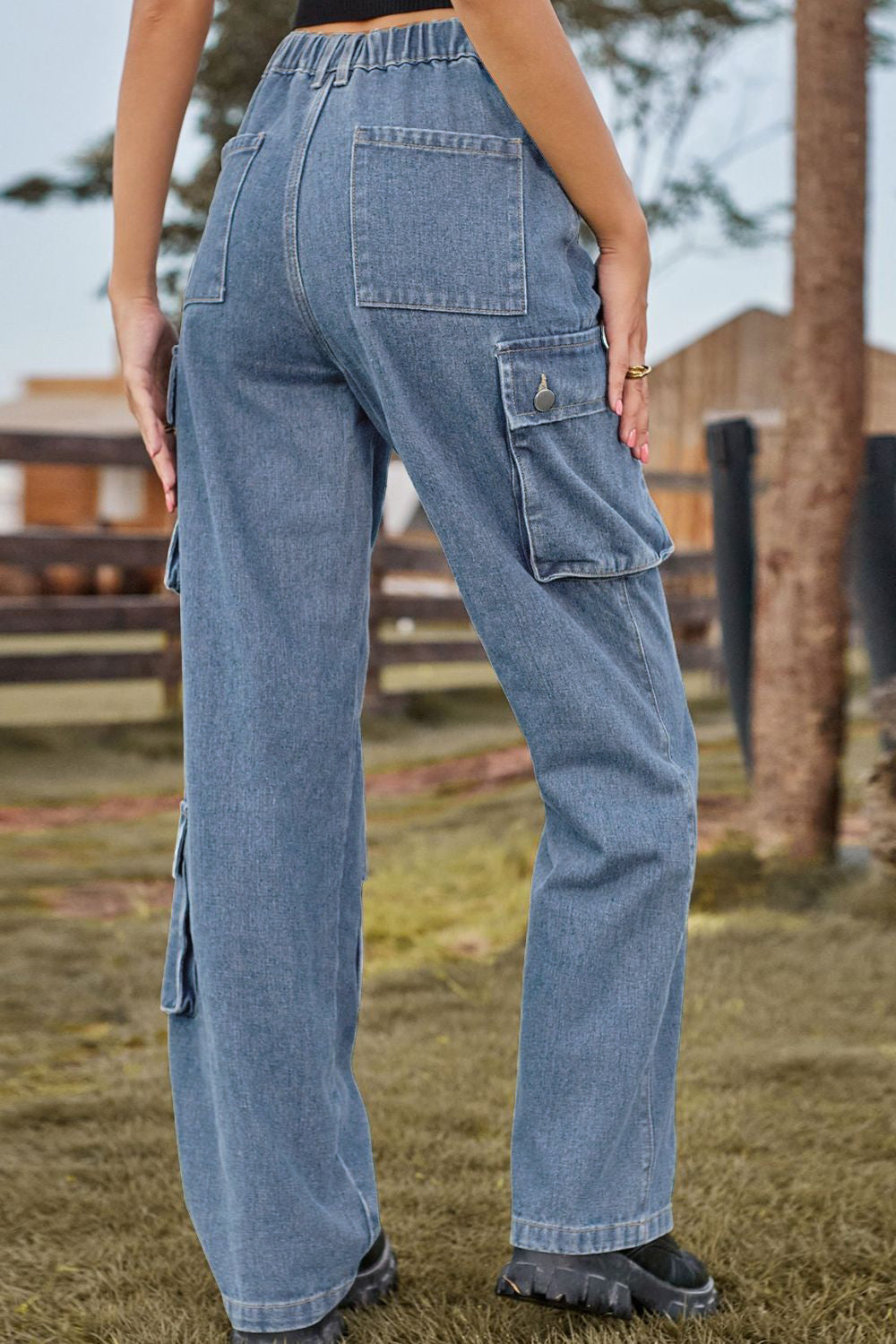 Loose Fit Long Jeans with Pockets - The Goddess Galleries