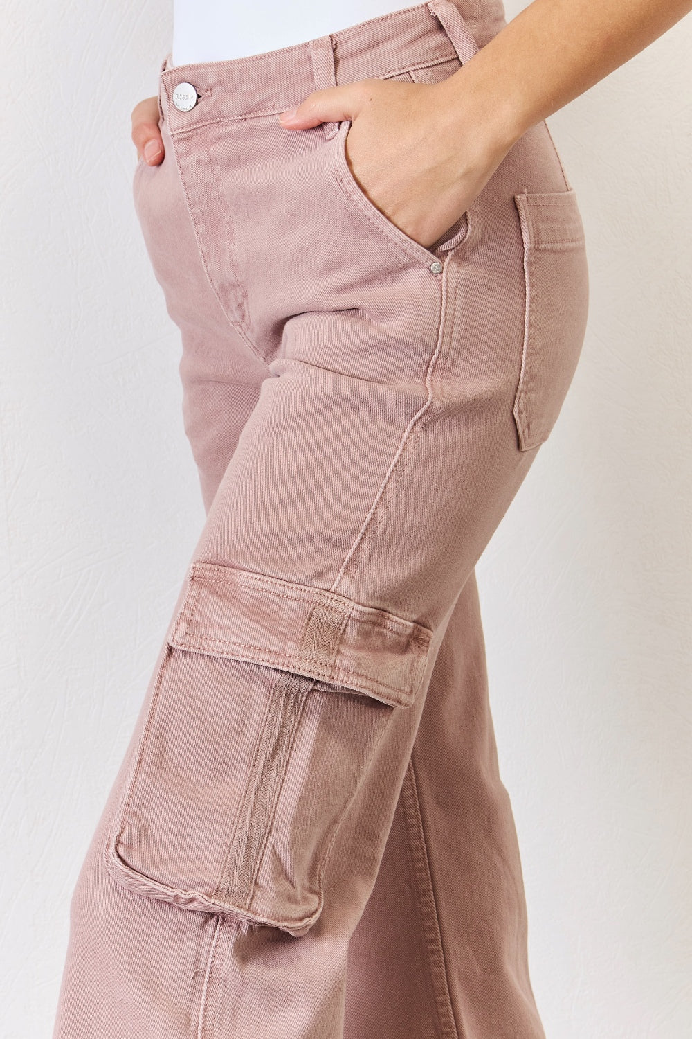 RISEN Full Size High Rise Cargo Wide Leg Jeans - The Goddess Galleries