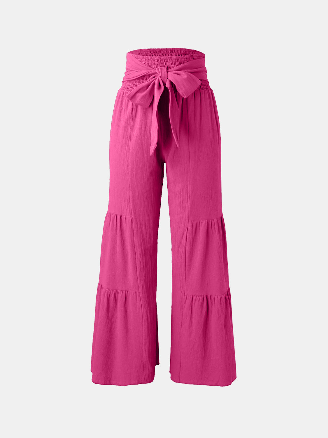 Tied Ruched Wide Leg Pants - The Goddess Galleries