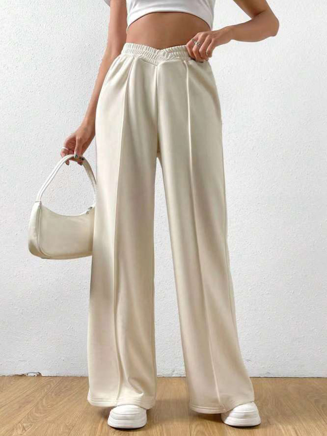 Elastic Waist Wide Leg Pants - The Goddess Galleries
