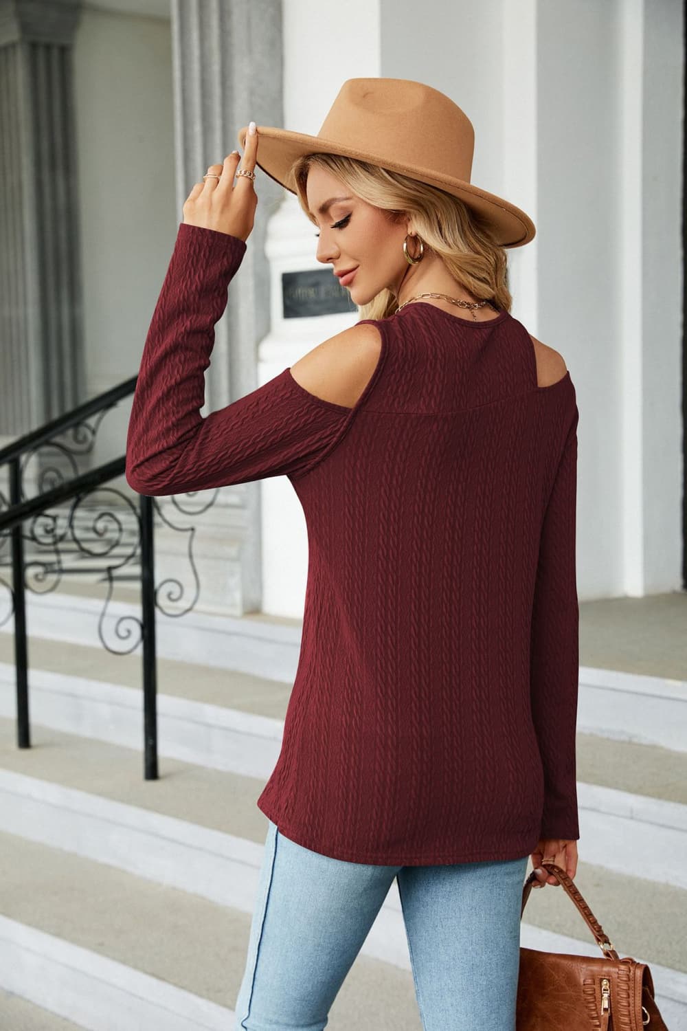 Dropped Shoulder Long Sleeve Blouse - The Goddess Galleries