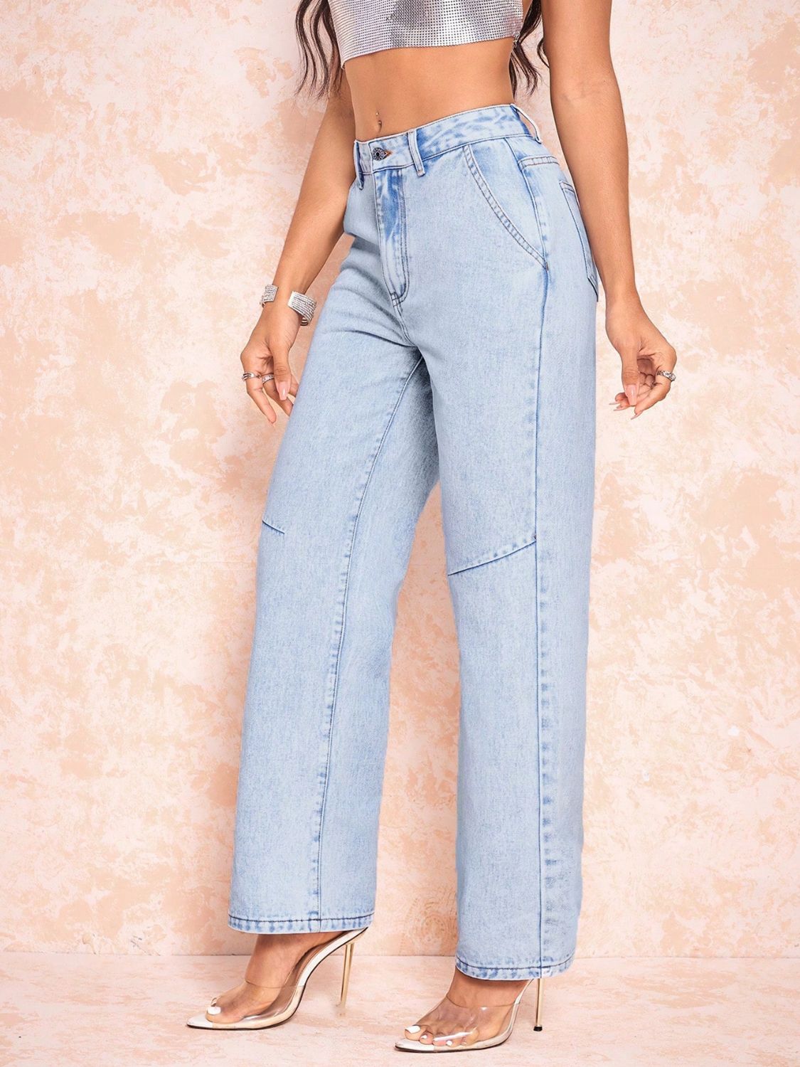 Straight Leg Jeans with Pockets - The Goddess Galleries