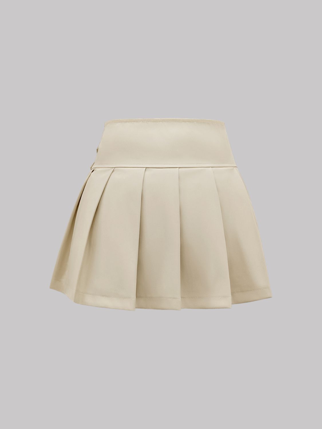 Buckle Decor Pleated Mini Skirt - The Goddess Galleries