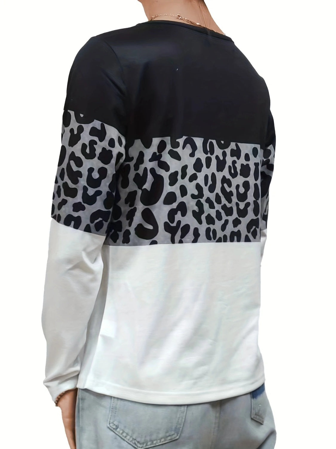 Crisscross Color Block Long Sleeve T-Shirt - The Goddess Galleries