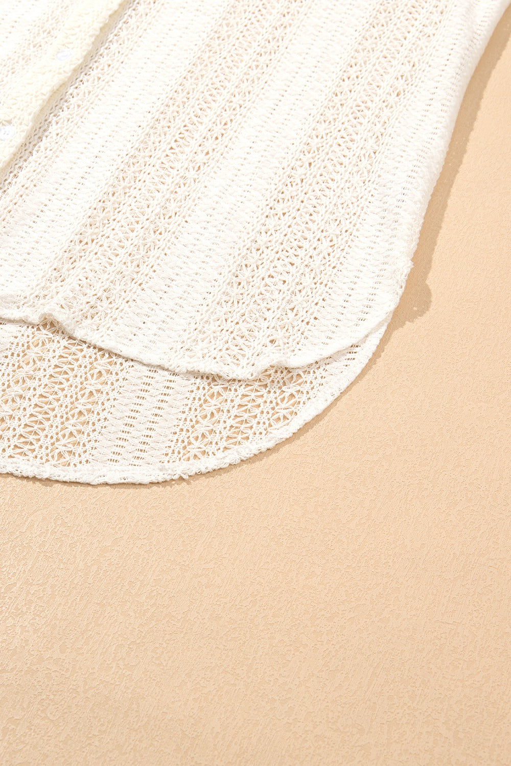 Lace Crochet Collared Neck Oversized Shirt - The Goddess Galleries