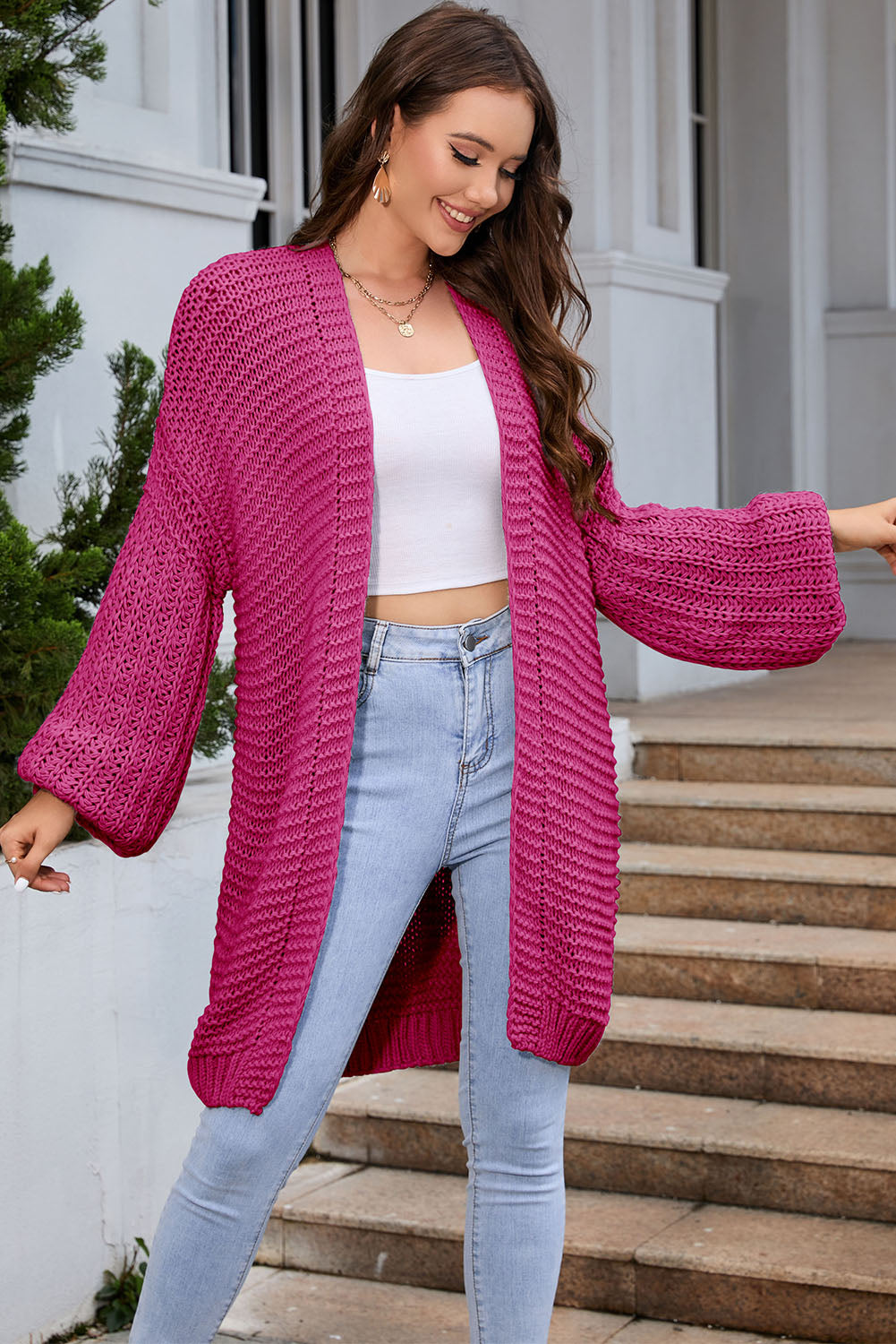 Open Front Longline Cardigan - The Goddess Galleries