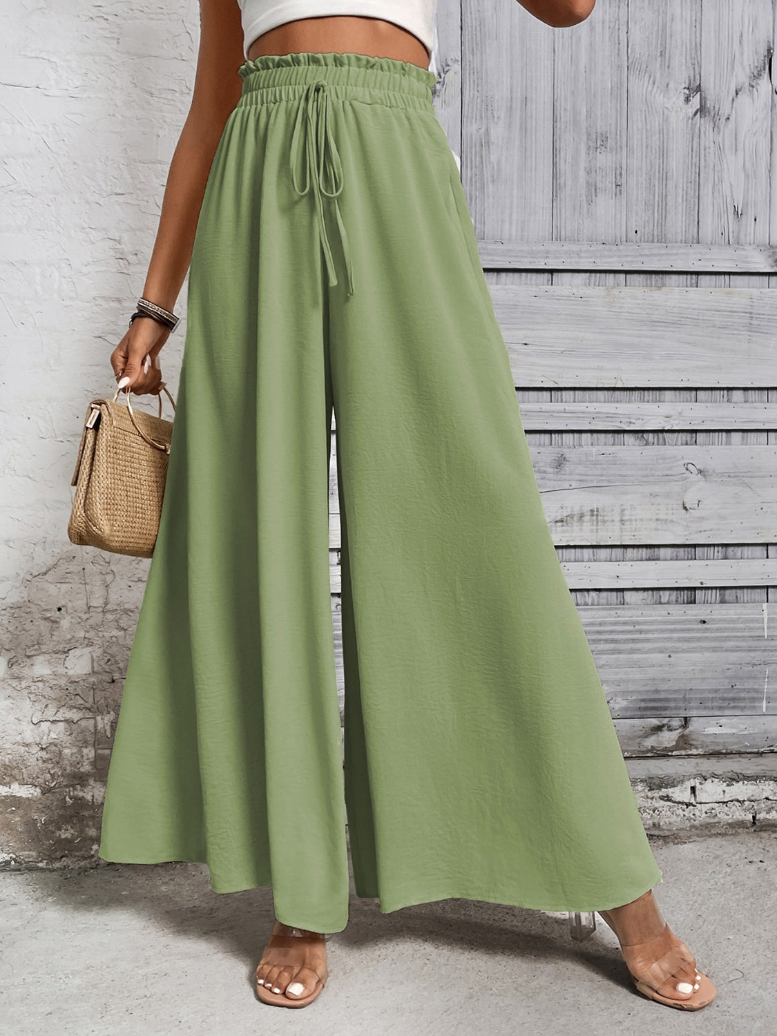 Honey Tied High Waist Wide Leg Pants - The Goddess Galleries