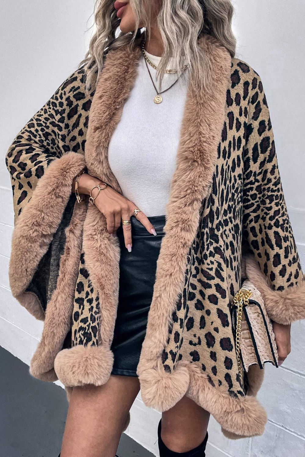 Leopard Open Front Poncho - The Goddess Galleries