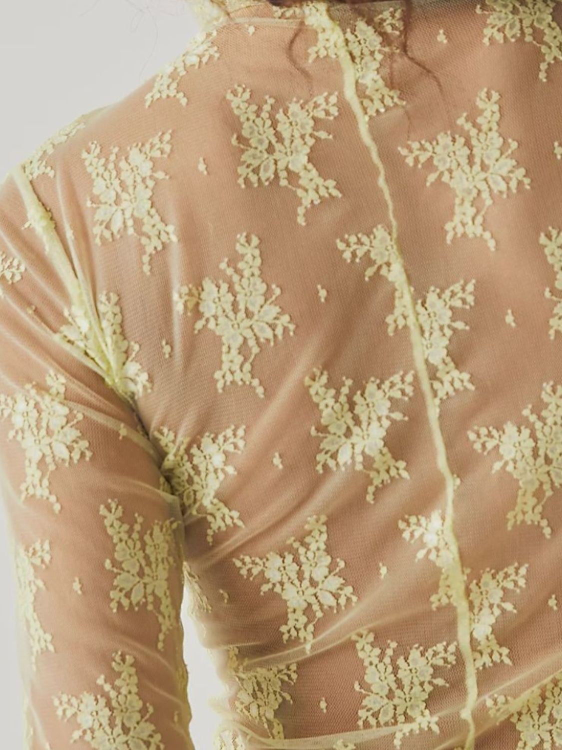 Lace Mock Neck Long Sleeve Blouse - The Goddess Galleries