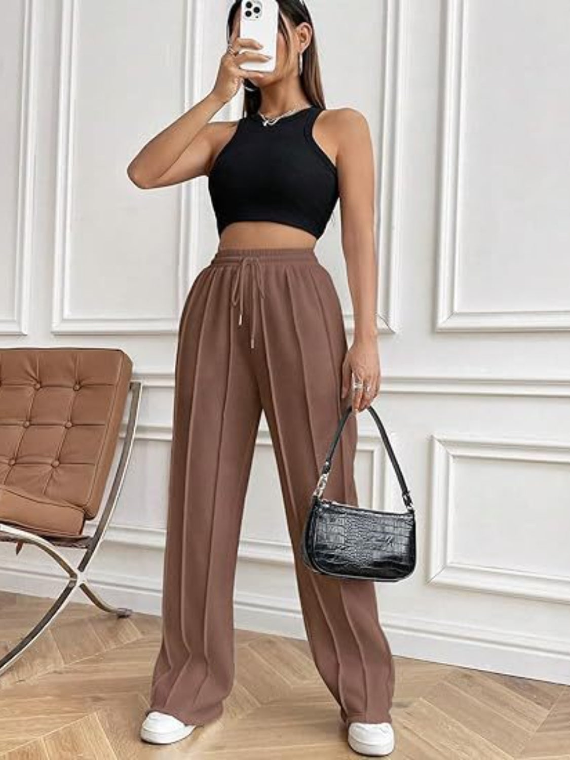 Drawstring Wide Leg Pants with Pockets - The Goddess Galleries