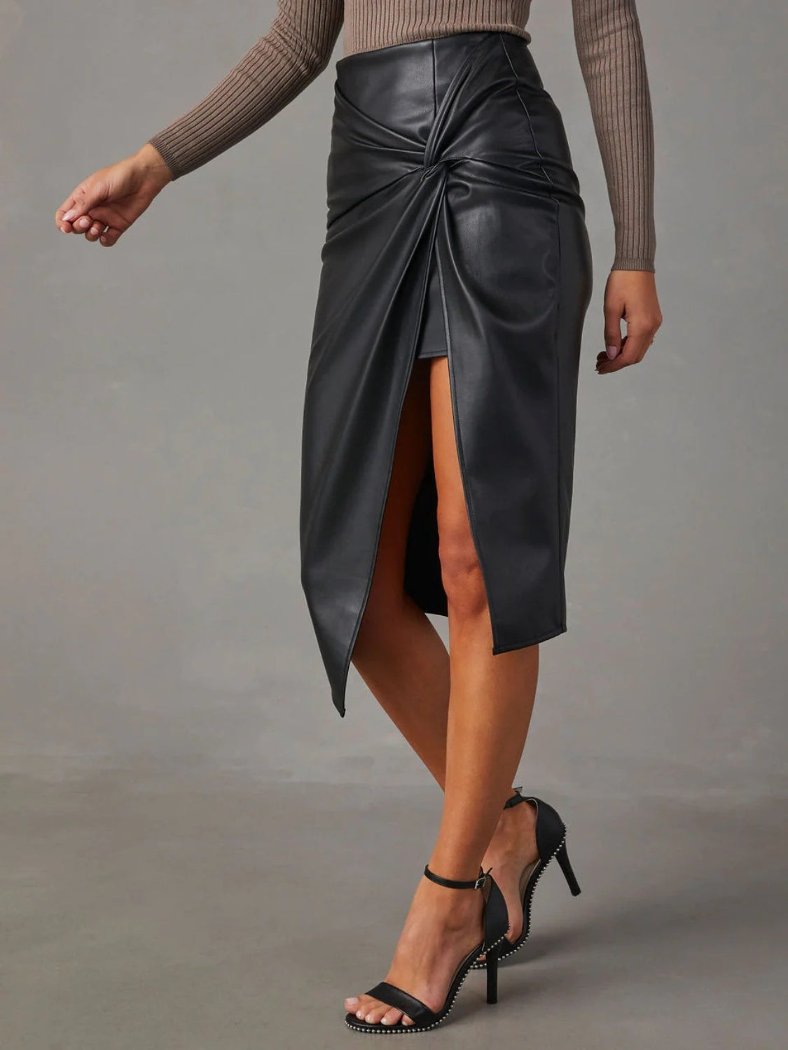 Twist Detail High Waist Skirt - The Goddess Galleries