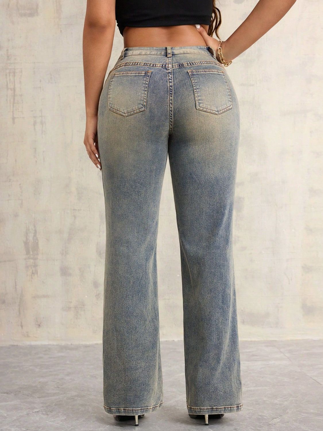 Cross Wide Leg Jeans with Pockets - The Goddess Galleries