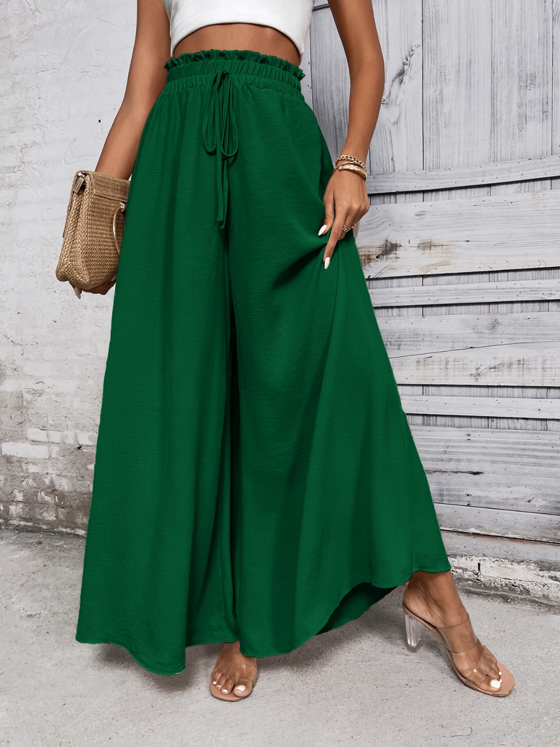 Honey Tied High Waist Wide Leg Pants - The Goddess Galleries