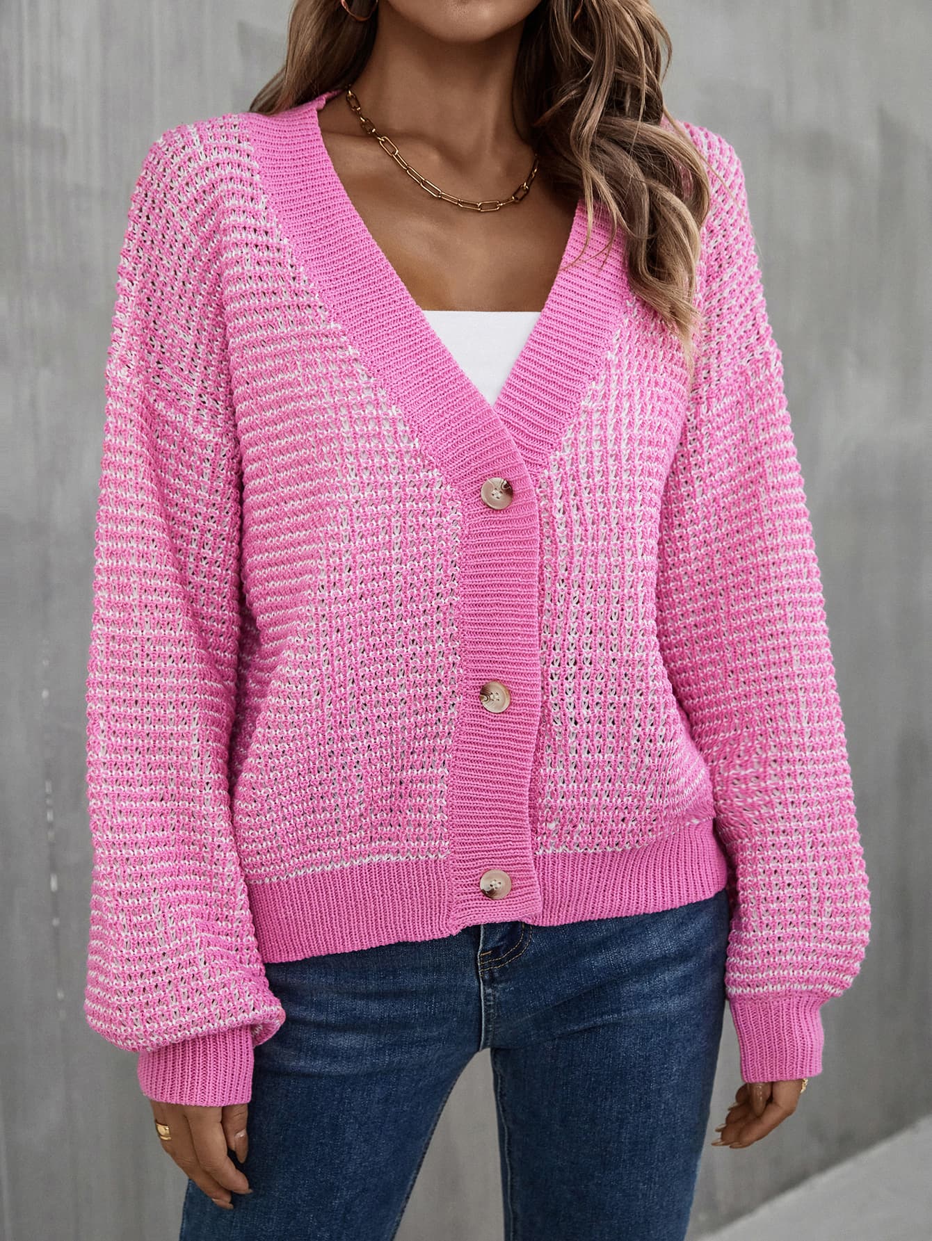 Angel Wings V-Neck Dropped Shoulder Cardigan - The Goddess Galleries
