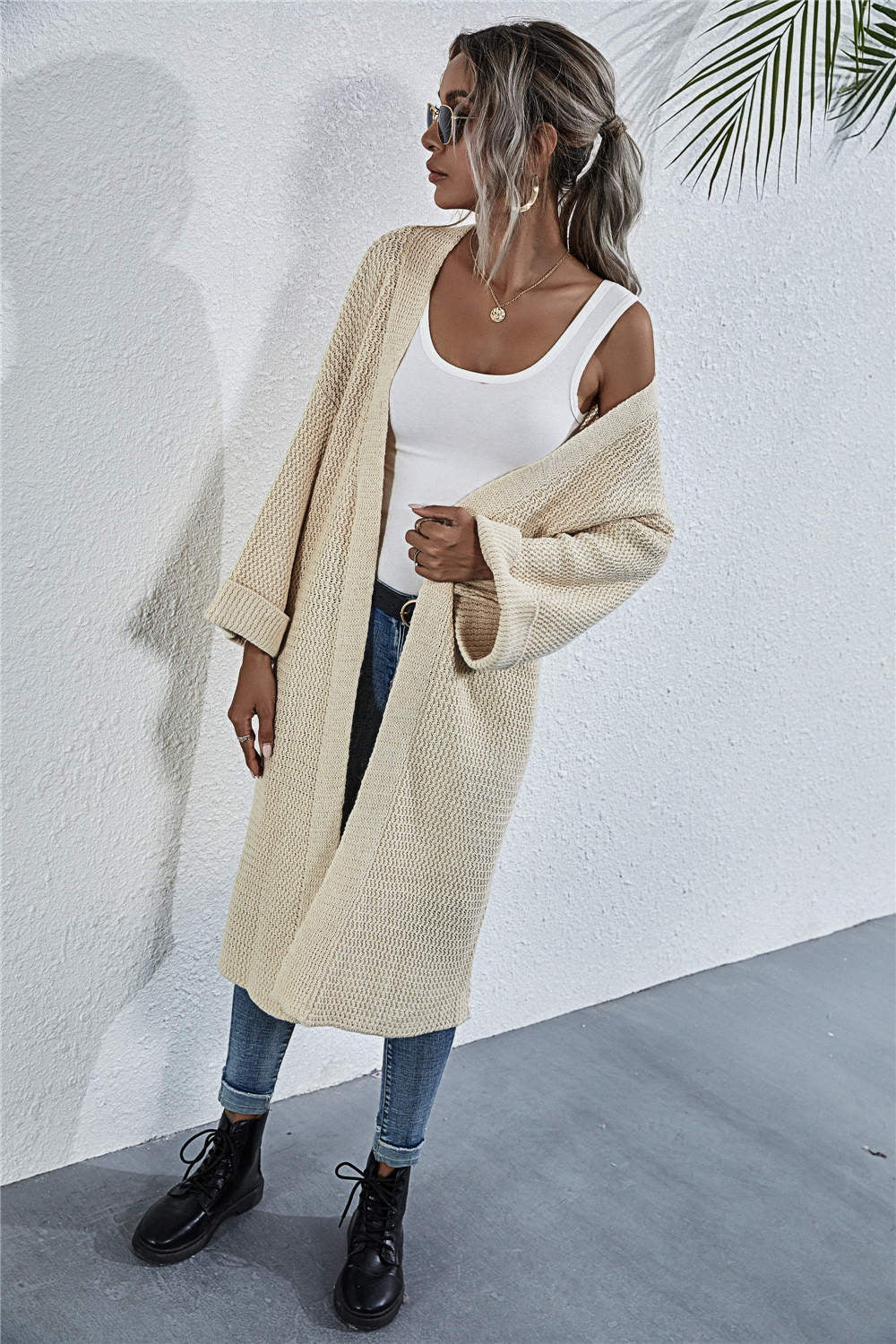 Open Front Long Sleeve Cardigan - The Goddess Galleries