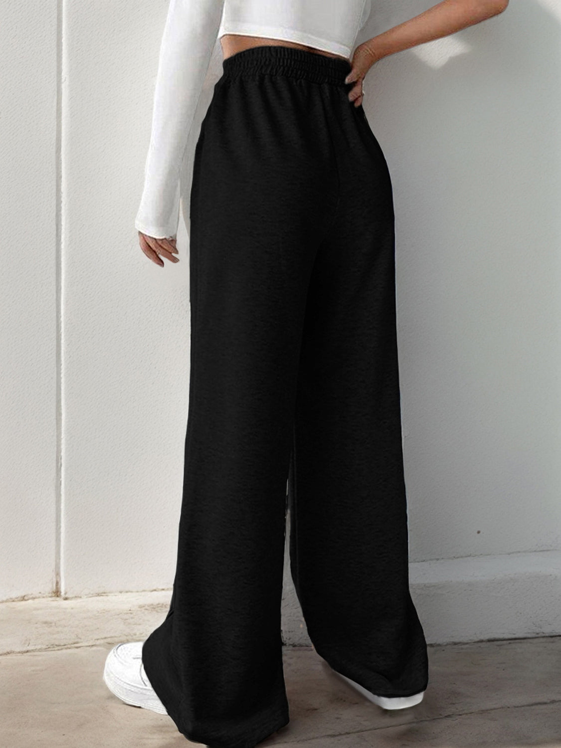 Elastic Waist Wide Leg Pants - The Goddess Galleries