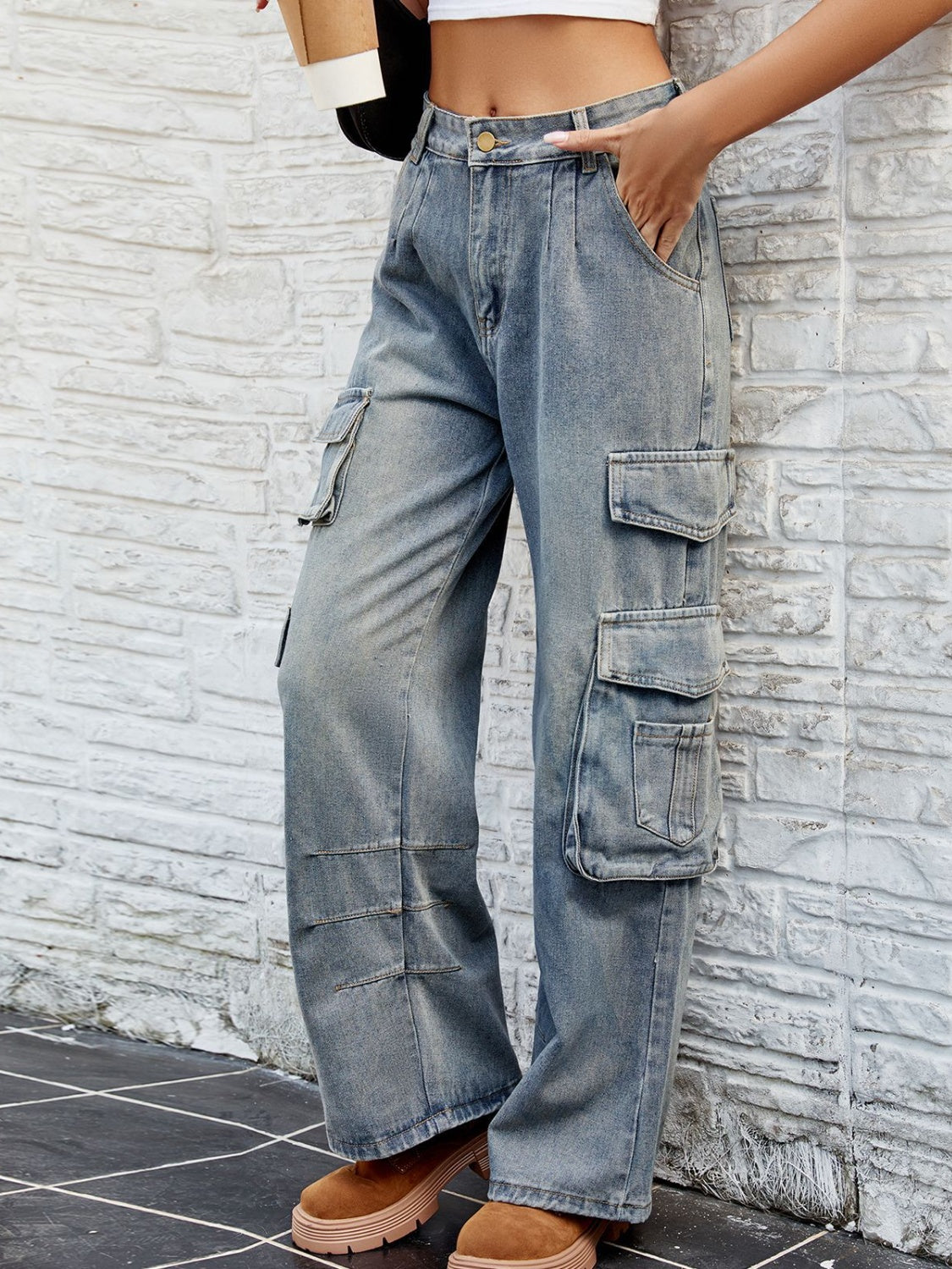 Washed Jeans with Pockets - The Goddess Galleries