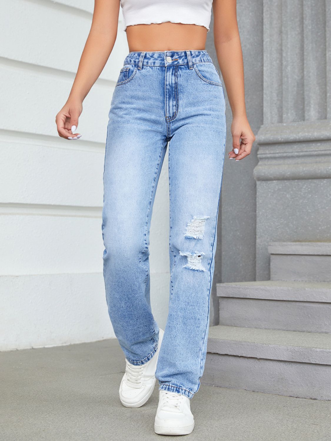Distressed Jeans with Pockets - The Goddess Galleries