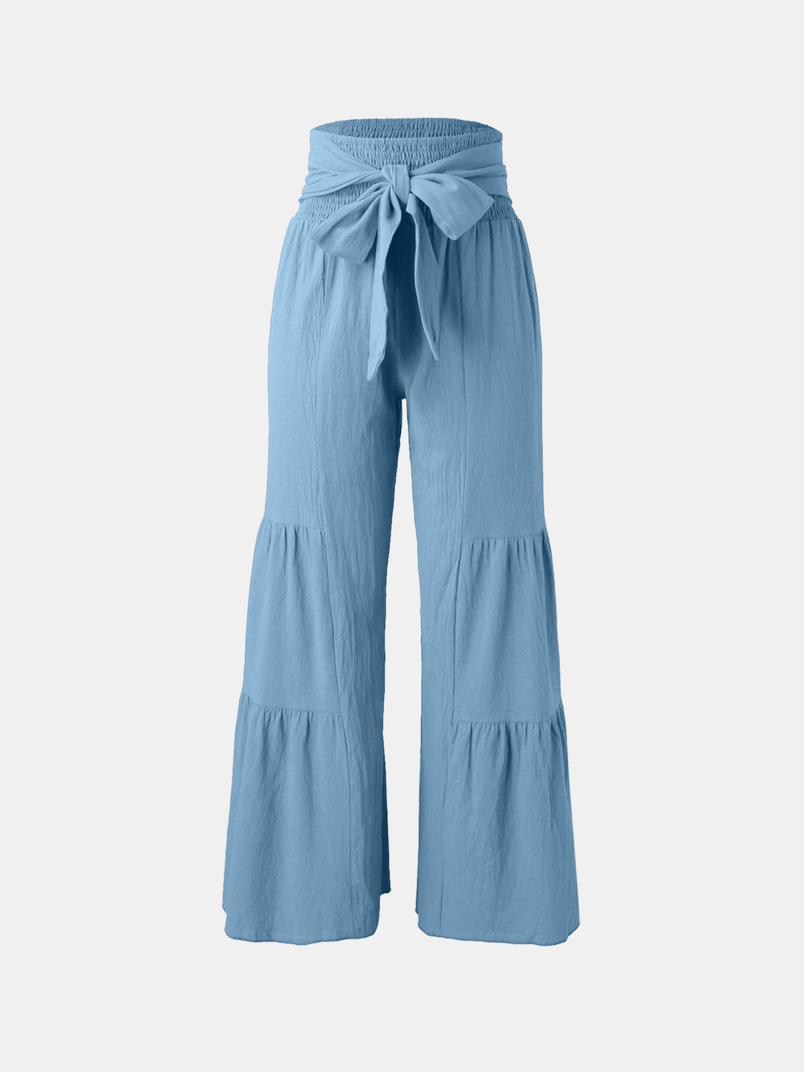 Tied Ruched Wide Leg Pants - The Goddess Galleries