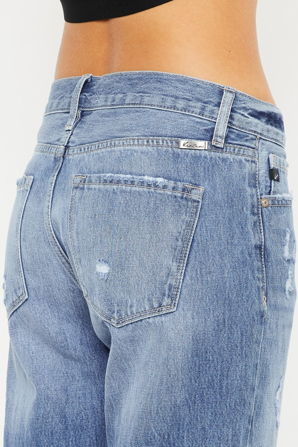 Kancan Mid Rise Distressed Straight Jeans - The Goddess Galleries