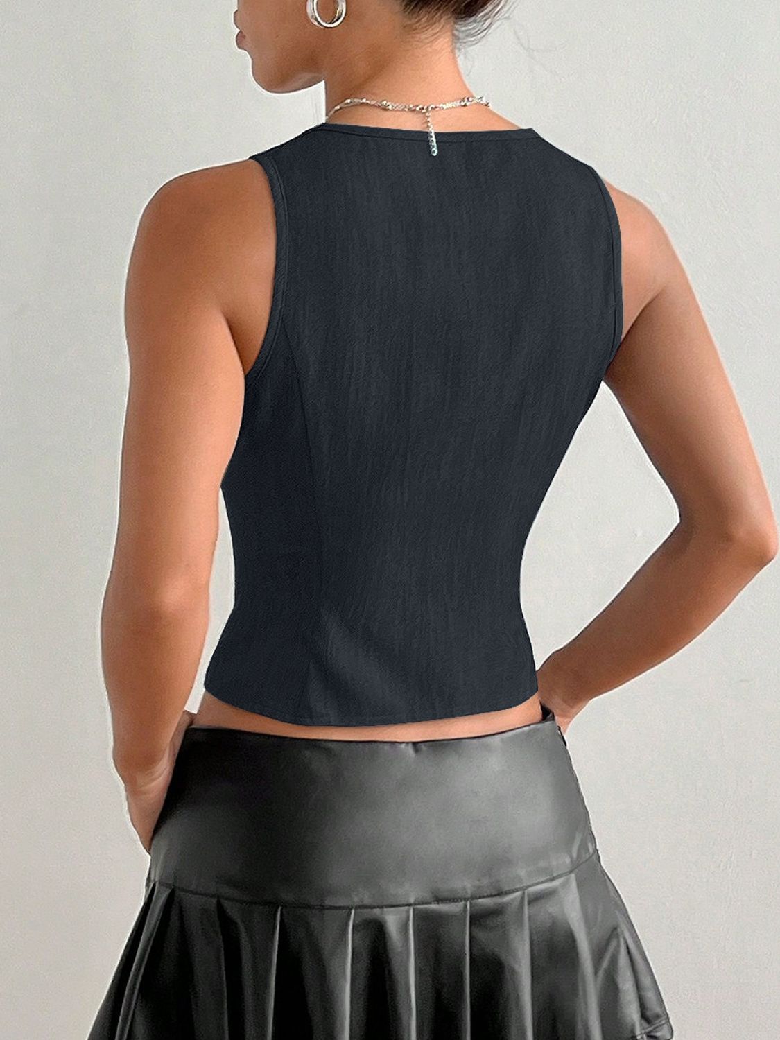 Tied Front V-Neck Tank - The Goddess Galleries