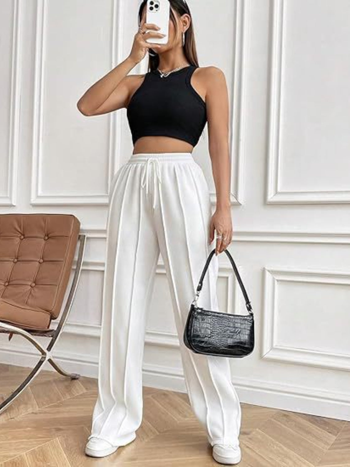Drawstring Wide Leg Pants with Pockets - The Goddess Galleries