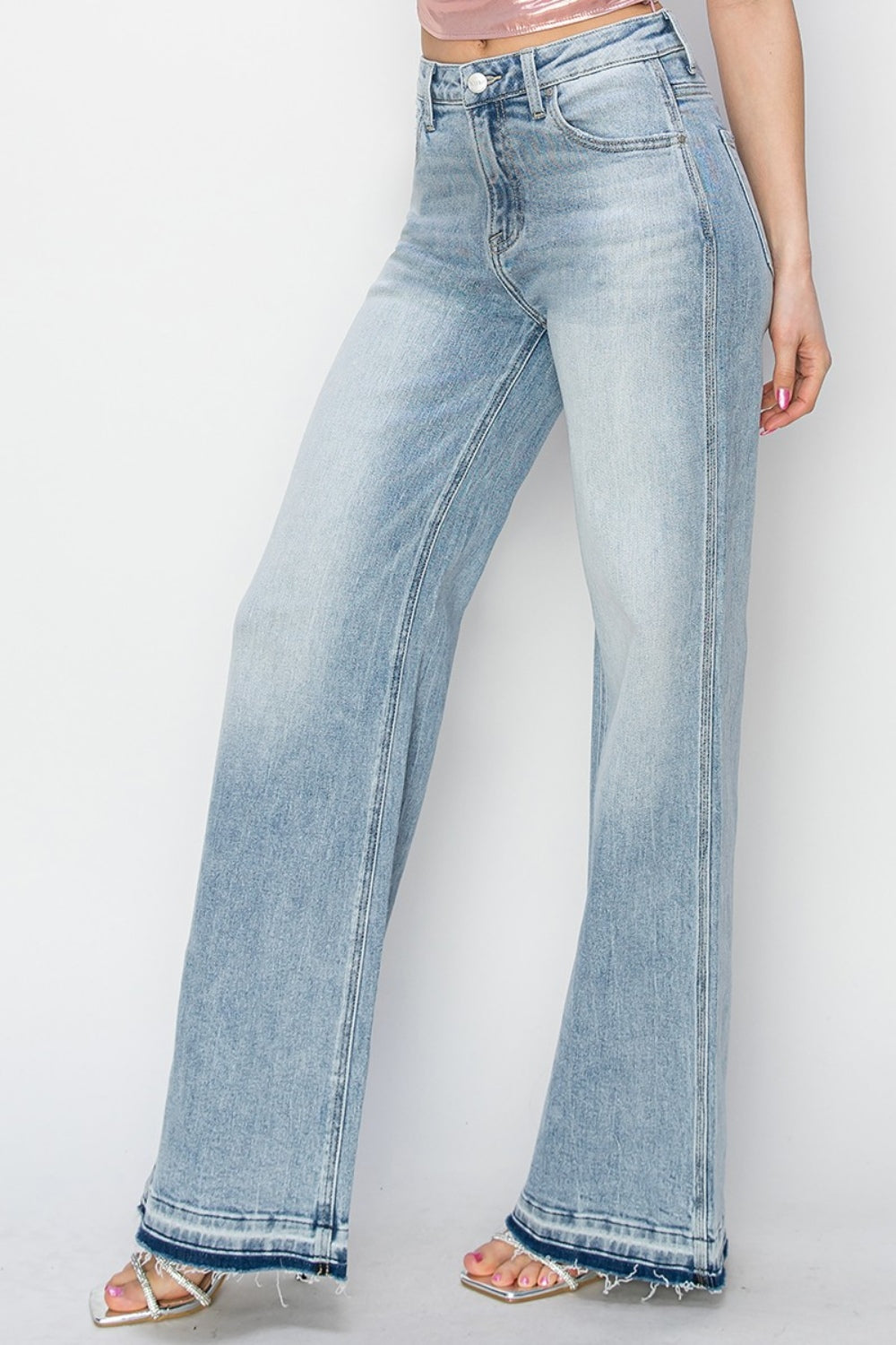 Risen Full Size High Rise Wide Leg Jeans - The Goddess Galleries