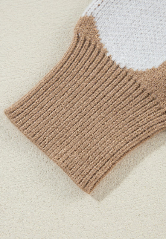 Heart Round Neck Long Sleeve Sweater - The Goddess Galleries