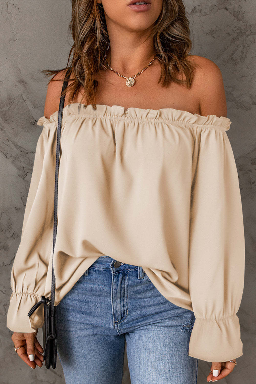 Off-Shoulder Flounce Sleeve Blouse - The Goddess Galleries