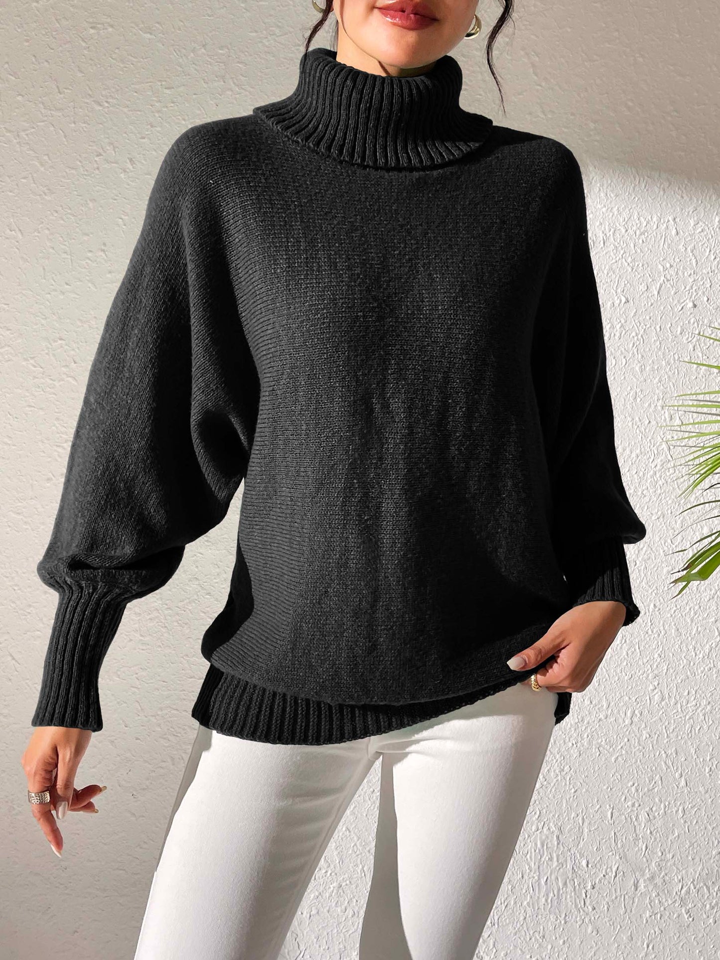 Turtleneck Long Sleeve Sweater - The Goddess Galleries