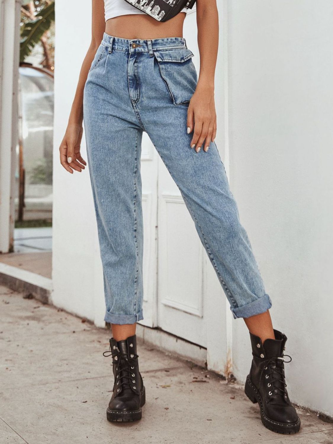 High Waist Straight Leg Jeans - The Goddess Galleries