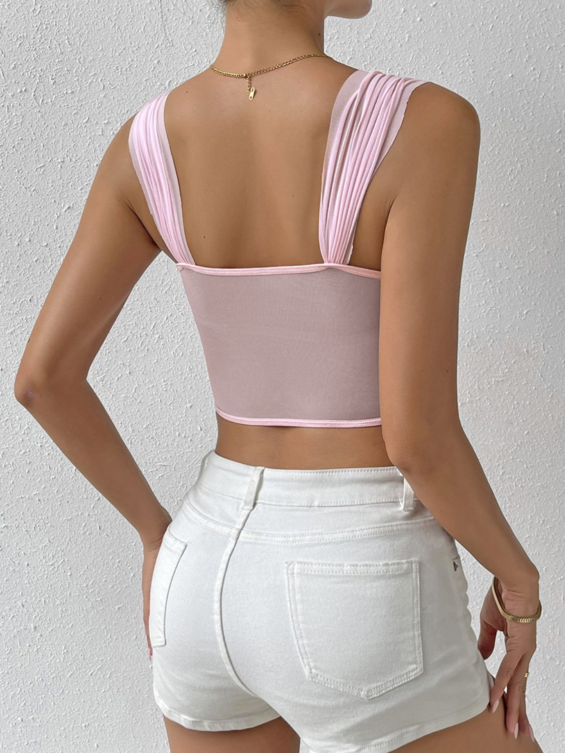 Lace-Up Flower Sweetheart Neck Cami - The Goddess Galleries