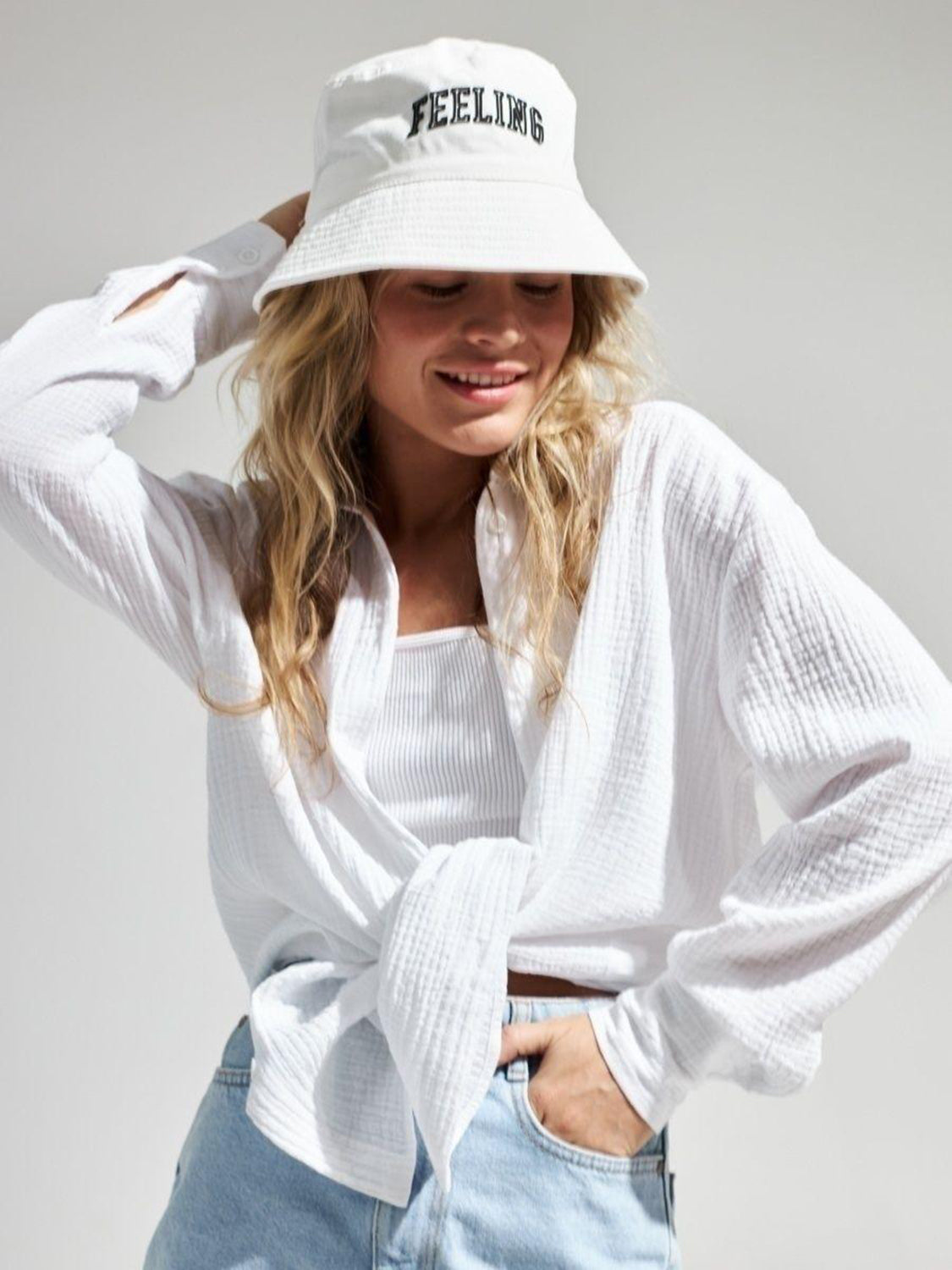 Textured Collared Neck Long Sleeve Shirt - The Goddess Galleries