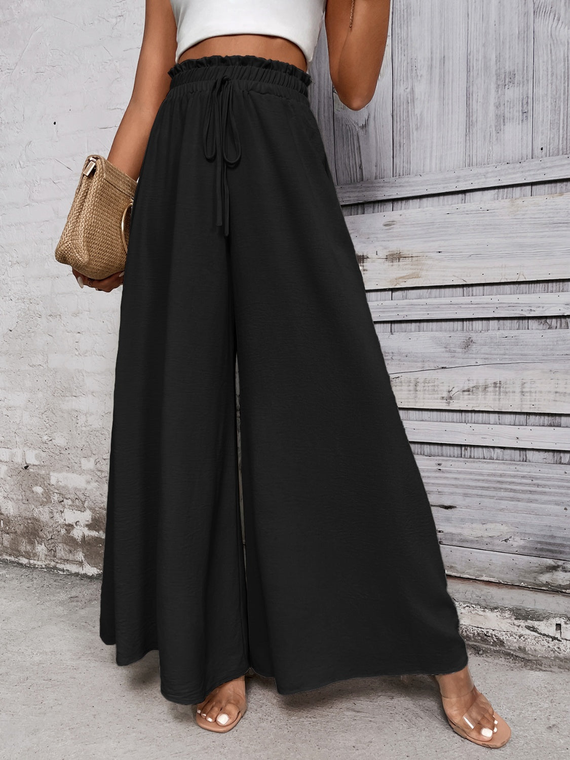 Honey Tied High Waist Wide Leg Pants - The Goddess Galleries