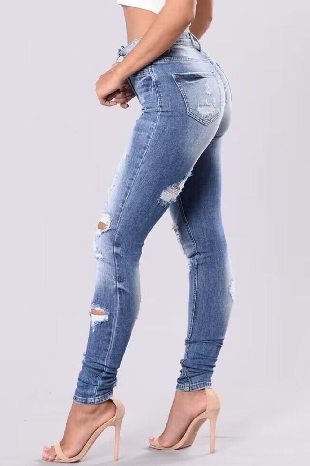 Full Size Distressed Skinny Jeans Plus Size - The Goddess Galleries