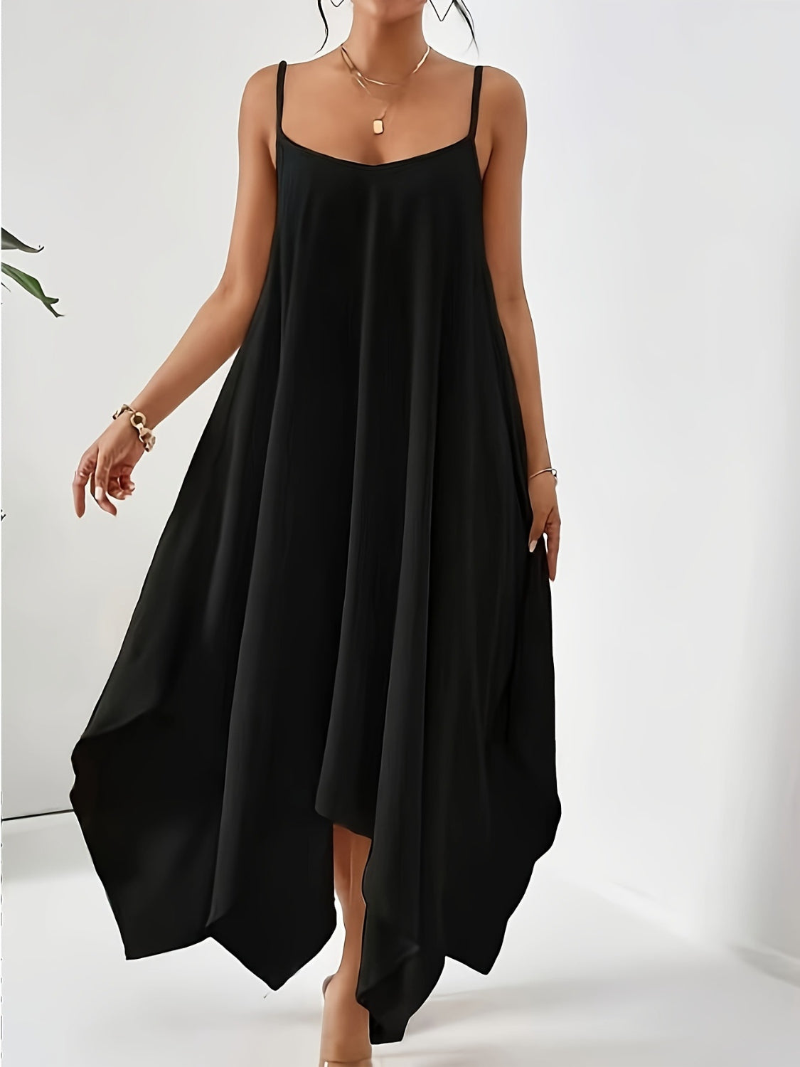 Scoop Neck Midi Cami Dress - The Goddess Galleries