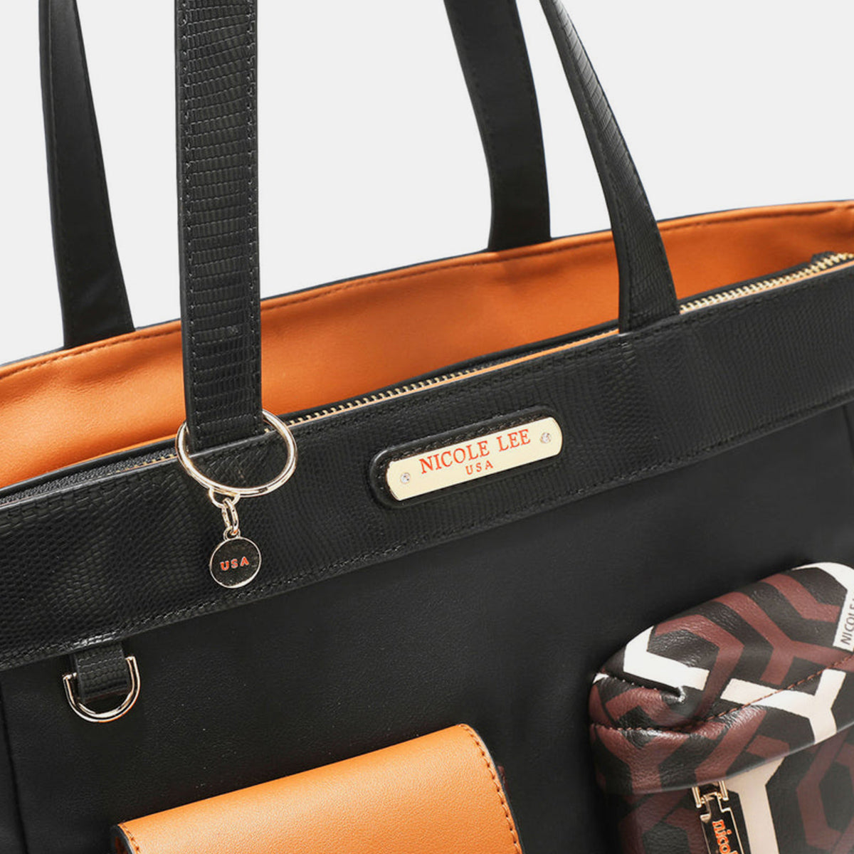 Nicole Lee USA Geometric Pattern Tote Bag - The Goddess Galleries